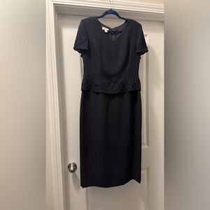 Talbots Black Flutter Sleeve Sheath Dress